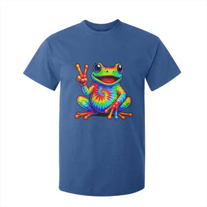 Tie-Dye Frog Peace Sign Hippie T Shirt For Kid Toad Trends Effect Printing TS10 Royal Blue Print Your Wear