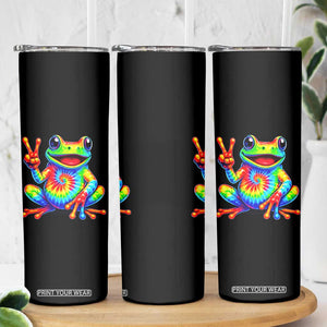 Tie-Dye Frog Peace Sign Hippie Skinny Tumbler Toad Trends Effect Printing TS10 Print Your Wear