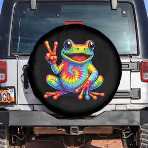 Tie-Dye Frog Peace Sign Hippie Spare Tire Cover Toad Trends Effect Printing TS10 No hole Black Print Your Wear