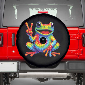 Tie-Dye Frog Peace Sign Hippie Spare Tire Cover Toad Trends Effect Printing TS10 Black Print Your Wear