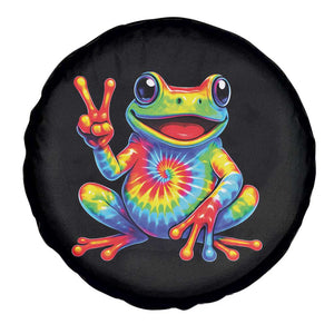 Tie-Dye Frog Peace Sign Hippie Spare Tire Cover Toad Trends Effect Printing TS10 Print Your Wear