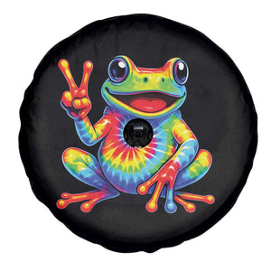 Tie-Dye Frog Peace Sign Hippie Spare Tire Cover Toad Trends Effect Printing TS10 Print Your Wear
