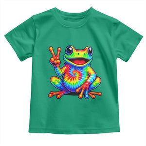 Tie-Dye Frog Peace Sign Hippie Toddler T Shirt Toad Trends Effect Printing TS10 Irish Green Print Your Wear