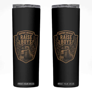 Support Wildlife Raise Boys Skinny Tumbler Funny Mama Bear Outdoor Family Nature Lover Gift TS10 Black Print Your Wear