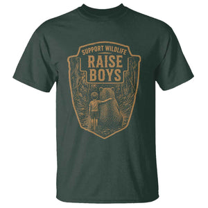 Support Wildlife Raise Boys T Shirt Funny Mama Bear Outdoor Family Nature Lover Gift TS10 Dark Forest Green Print Your Wear