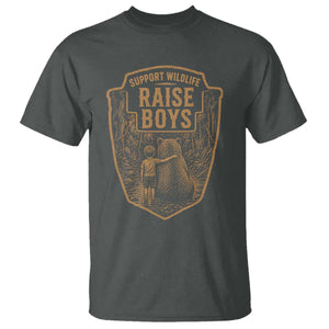 Support Wildlife Raise Boys T Shirt Funny Mama Bear Outdoor Family Nature Lover Gift TS10 Dark Heather Print Your Wear