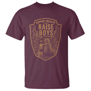 Support Wildlife Raise Boys T Shirt Funny Mama Bear Outdoor Family Nature Lover Gift TS10 Maroon Print Your Wear