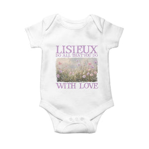St Therese of Lisieux Baby Onesie Catholic Saint Gift for Girls Orthodox Christian TS10 White Print Your Wear
