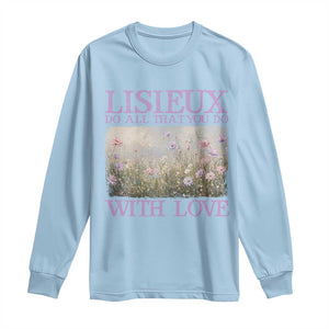 St Therese of Lisieux Long Sleeve Shirt Catholic Saint Gift for Girls Orthodox Christian TS10 Light Blue Print Your Wear