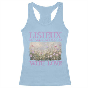 St Therese of Lisieux Racerback Tank Top Catholic Saint Gift for Girls Orthodox Christian TS10 Light Blue Print Your Wear