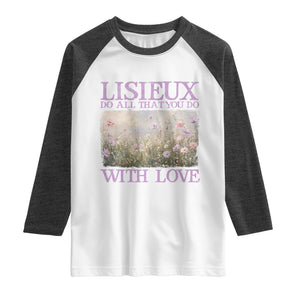 St Therese of Lisieux Raglan Shirt Catholic Saint Gift for Girls Orthodox Christian TS10 White Heather Charcoal Print Your Wear