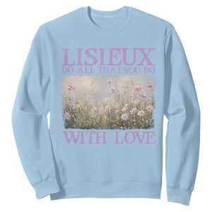 St Therese of Lisieux Sweatshirt Catholic Saint Gift for Girls Orthodox Christian TS10 Light Blue Print Your Wear
