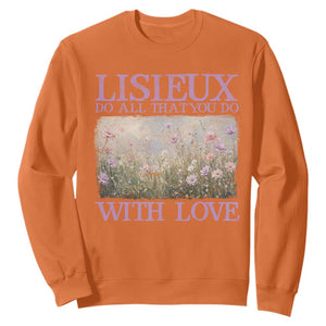 St Therese of Lisieux Sweatshirt Catholic Saint Gift for Girls Orthodox Christian TS10 Orange Print Your Wear
