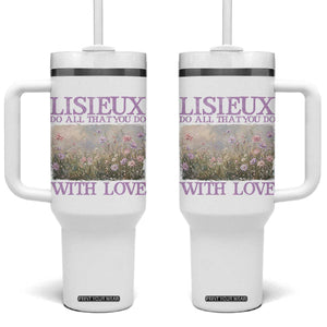 St Therese of Lisieux Tumbler With Handle Catholic Saint Gift for Girls Orthodox Christian TS10 One Size: 40 oz White Print Your Wear