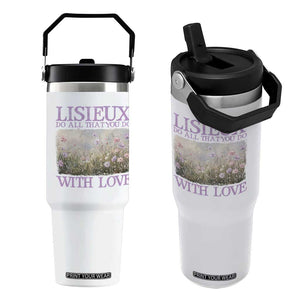 St Therese of Lisieux Flip Straw Tumbler Catholic Saint Gift for Girls Orthodox Christian TS10 One Size: 30 oz White Print Your Wear