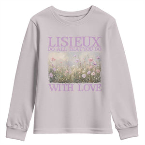 St Therese of Lisieux Youth Sweatshirt Catholic Saint Gift for Girls Orthodox Christian TS10 Ice Gray Print Your Wear