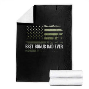 Best Bonus Dad Ever Throw Blanket Stepdad American Flag Trees Outdoor Wildlife Nature Vintage Forest TS10 Black Print Your Wear