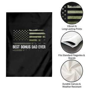 Best Bonus Dad Ever Garden Flag Stepdad American Flag Trees Outdoor Wildlife Nature Vintage Forest TS10 Print Your Wear