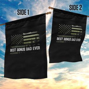 Best Bonus Dad Ever Garden Flag Stepdad American Flag Trees Outdoor Wildlife Nature Vintage Forest TS10 Print Your Wear