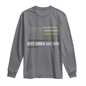 Best Bonus Dad Ever Long Sleeve Shirt Stepdad American Flag Trees Outdoor Wildlife Nature Vintage Forest TS10 Charcoal Print Your Wear
