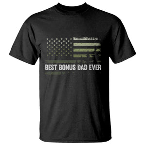 Best Bonus Dad Ever T Shirt Stepdad American Flag Trees Outdoor Wildlife Nature Vintage Forest TS10 Black Print Your Wear