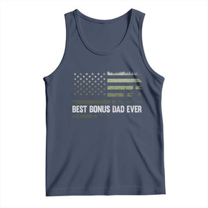 Best Bonus Dad Ever Tank Top Stepdad American Flag Trees Outdoor Wildlife Nature Vintage Forest TS10 Navy Print Your Wear