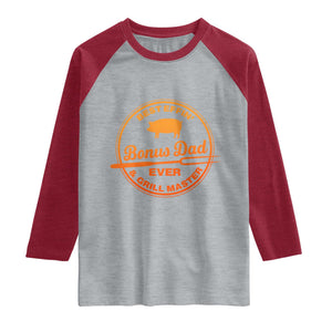 Best Effin Bonus Dad Ever And Grill Master Raglan Shirt Step Dad Fathers Day Gift Cooking Grilling BBQ Chef TS10 Heather Gray Heather Red Print Your Wear