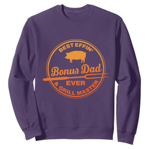 Best Effin Bonus Dad Ever And Grill Master Sweatshirt Step Dad Fathers Day Gift Cooking Grilling BBQ Chef TS10 Purple Print Your Wear