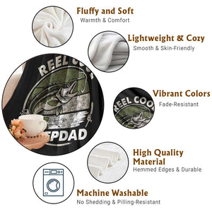 Reel Cool Stepdad Throw Blanket Fathers Day Gift for Fisherman Bonus Dad
