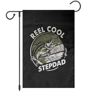 Reel Cool Stepdad Garden Flag Fathers Day Gift for Fisherman Bonus Dad