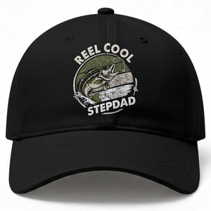 Reel Cool Stepdad Baseball Cap Fathers Day Gift for Fisherman Bonus Dad