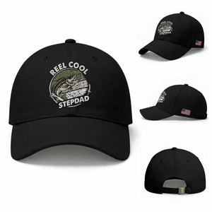 Reel Cool Stepdad Baseball Cap Fathers Day Gift for Fisherman Bonus Dad