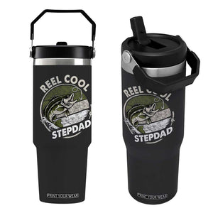 Reel Cool Stepdad Flip Straw Tumbler Fathers Day Gift for Fisherman Bonus Dad