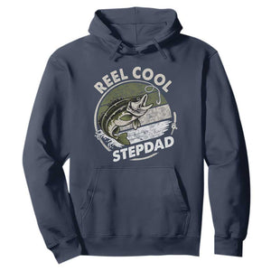 Reel Cool Stepdad Hoodie Fathers Day Gift for Fisherman Bonus Dad