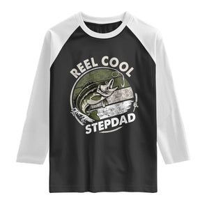 Reel Cool Stepdad Raglan Shirt Fathers Day Gift for Fisherman Bonus Dad