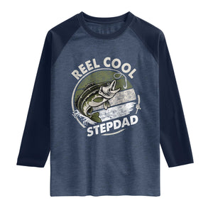 Reel Cool Stepdad Raglan Shirt Fathers Day Gift for Fisherman Bonus Dad