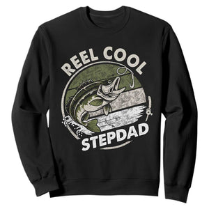 Reel Cool Stepdad Sweatshirt Fathers Day Gift for Fisherman Bonus Dad