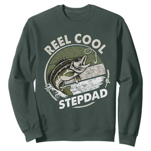 Reel Cool Stepdad Sweatshirt Fathers Day Gift for Fisherman Bonus Dad