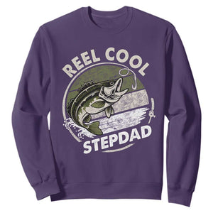 Reel Cool Stepdad Sweatshirt Fathers Day Gift for Fisherman Bonus Dad