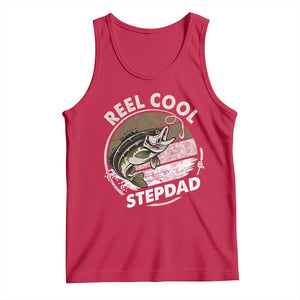 Reel Cool Stepdad Tank Top Fathers Day Gift for Fisherman Bonus Dad