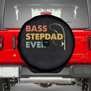 Fishing Bonus Dad Spare Tire Cover Retro Bass Stepdad Ever Fathers Day Fisherman TS10 Black Print Your Wear