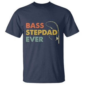 Fishing Bonus Dad T Shirt Retro Bass Stepdad Ever Fathers Day Fisherman TS10 Navy Print Your Wear