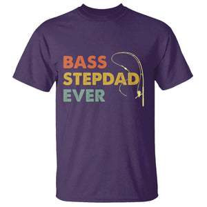 Fishing Bonus Dad T Shirt Retro Bass Stepdad Ever Fathers Day Fisherman TS10 Purple Print Your Wear