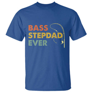 Fishing Bonus Dad T Shirt Retro Bass Stepdad Ever Fathers Day Fisherman TS10 Royal Blue Print Your Wear