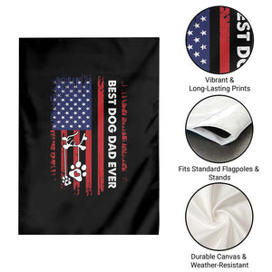 Best Dog Dad Ever Garden Flag Fathers Day Gift From Dog USA Flag Puppy Lover Paw