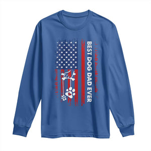Best Dog Dad Ever Long Sleeve Shirt Fathers Day Gift From Dog USA Flag Puppy Lover Paw
