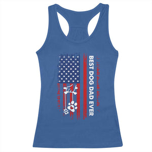 Best Dog Dad Ever Racerback Tank Top Fathers Day Gift From Dog USA Flag Puppy Lover Paw