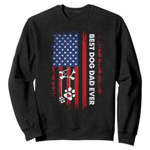 Best Dog Dad Ever Sweatshirt Fathers Day Gift From Dog USA Flag Puppy Lover Paw