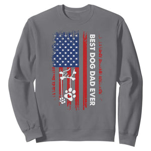 Best Dog Dad Ever Sweatshirt Fathers Day Gift From Dog USA Flag Puppy Lover Paw