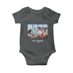 250 Years American 1776 2026 Baby Onesie 250th 4th July Independence Day Eagle Statue of Liberty Flag